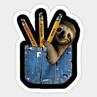 Elementary School Back to School Lazy Sloth Sticker